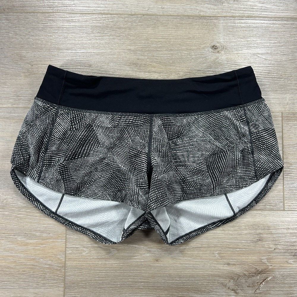 Lululemon Size 6 Low Rise Speed Up Short 2.5" Velocity Mesh Island Mist Black